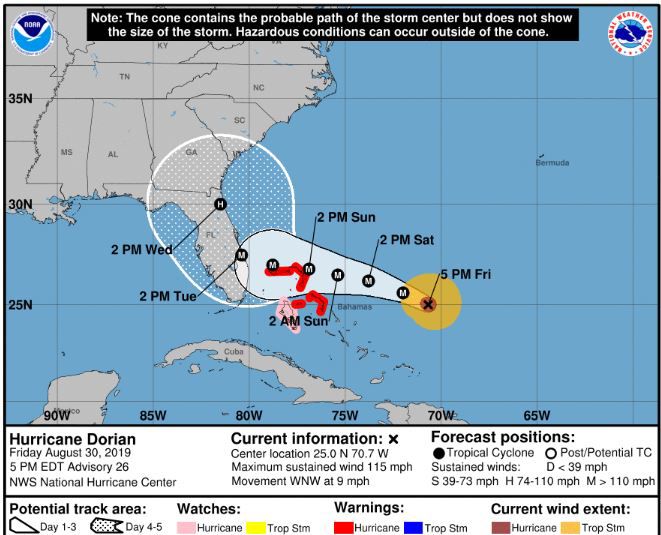 5 pm Friday updated track
